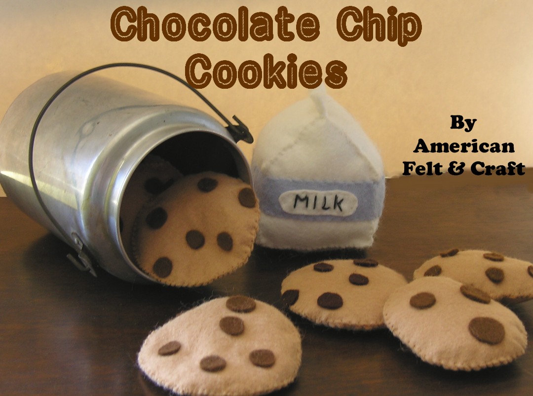 Felt Chocolate Chip Cookie Tutorial - Lots more felt food patterns too