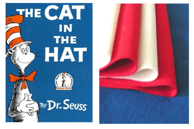 Felt colors matching the cat in the hat