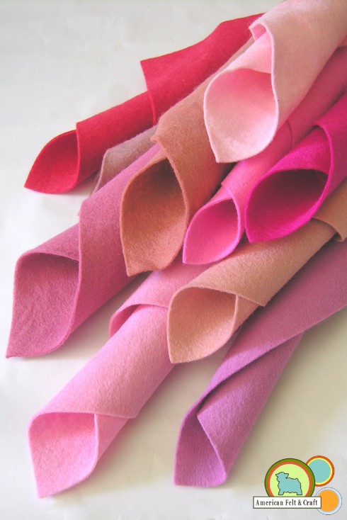 Pink Wool Felt Sheets from American Felt and Craft