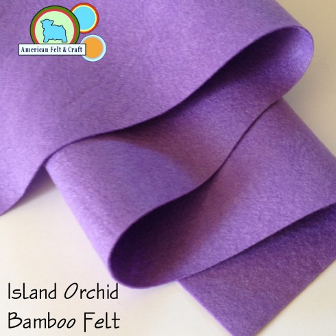 A vibrant purple - Island Orchid bamboo felt fabric  is available in fat quarter yards. 