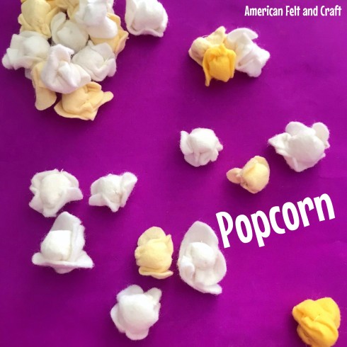 DIY felt food popcorn 